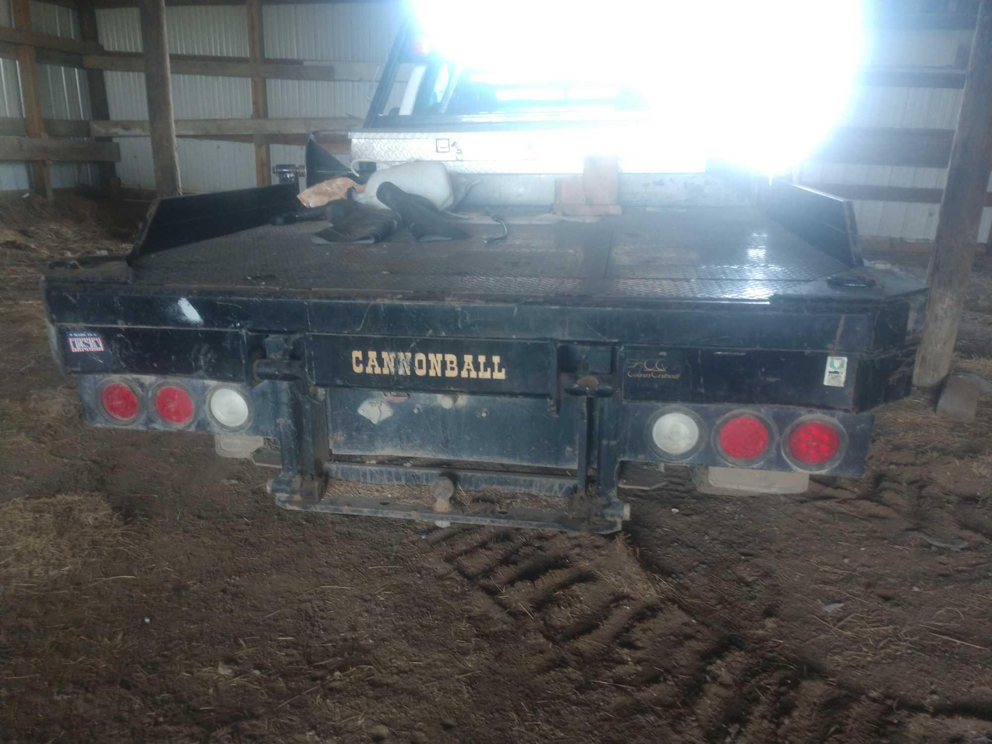 2006 Chevy 2500Hd truck with Cannonball Hay bed w/ front grill guard.