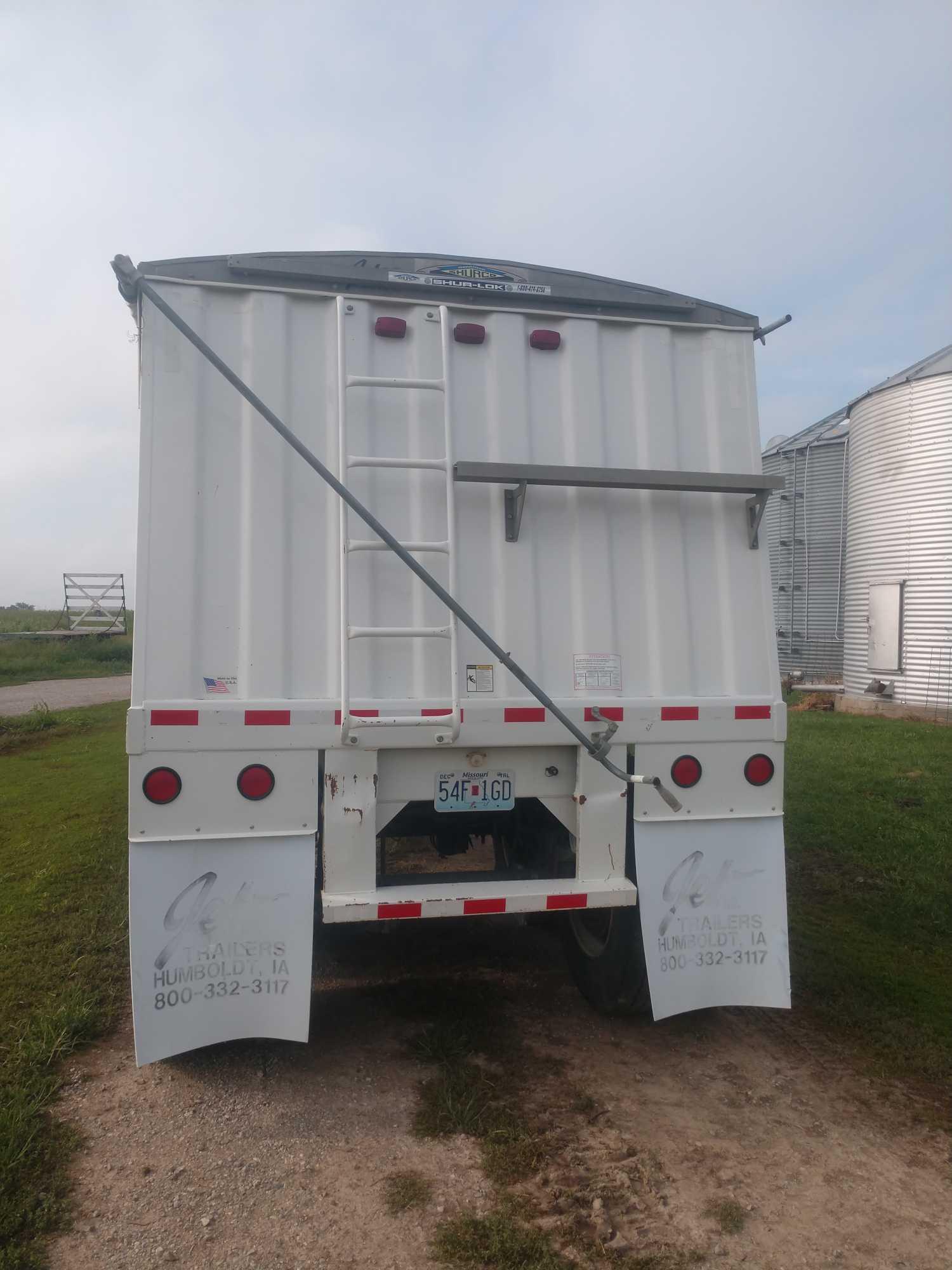 2001 Jet Hopper Bottom Grain Trailer 34ft w/ shurlock roll over tarp