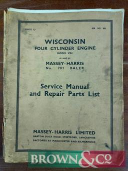 Wisconsin Four Cyclinder Engine Service Manual & Repair Parts List