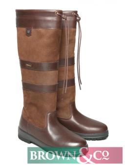 Pair of New Dubarry Galway Gore-Tex lined country boots, available in black leather, brown leather