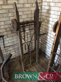 Vintage cast iron winding sack barrow