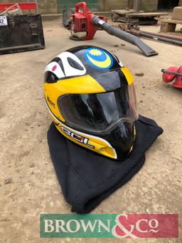 2No. motorcycle crash helmets