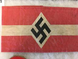 Hitler Youth armband and patch grouping. All items in lot photos are included.