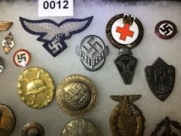 Wound badge and medals and enamel pins. All items in lot photos are included.