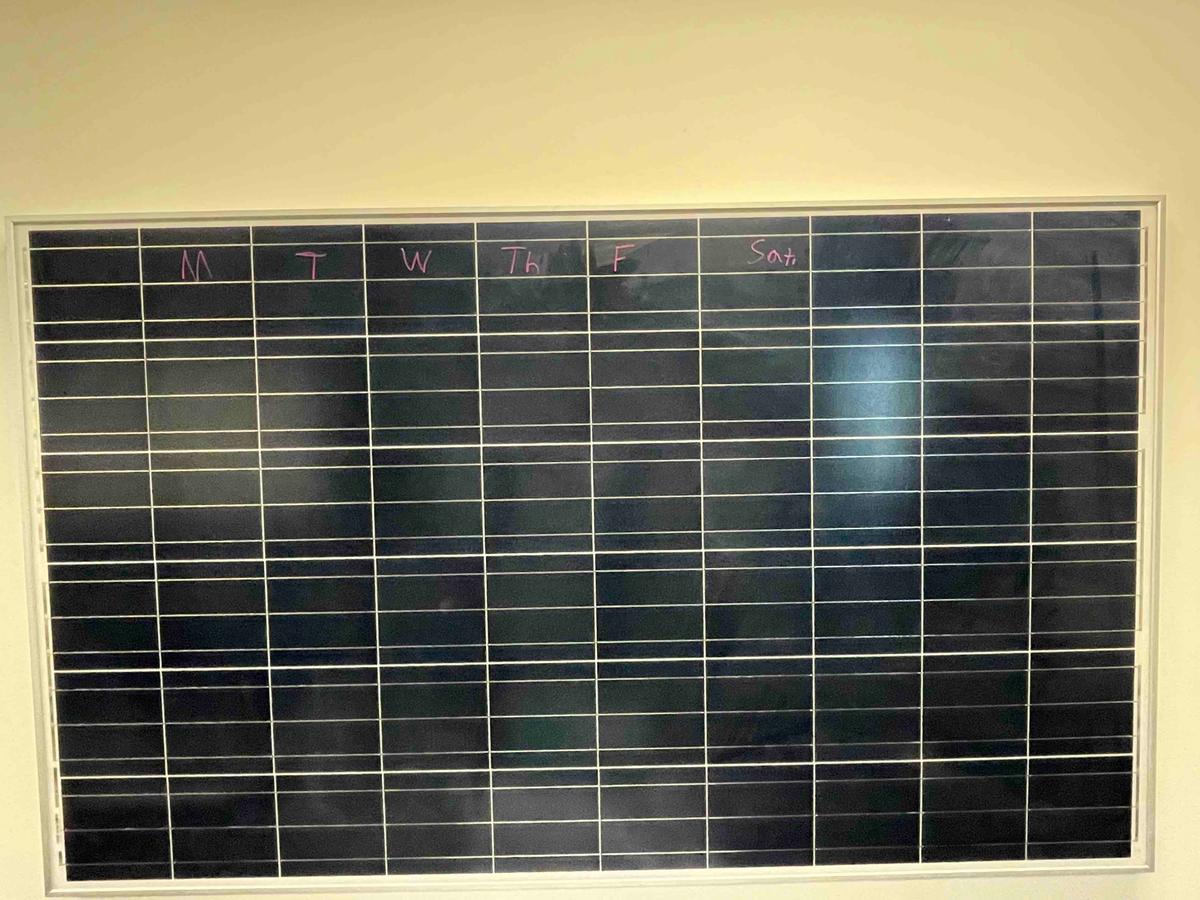 Wall-mounted solar panel, 63.5" x 39"