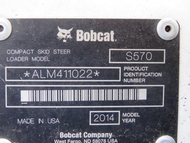 2014 BOBCAT S570 SKIDSTEER SERIAL #ALM411022