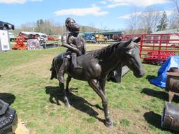 ALUMINUM HORSE STATUE - KIDS RIDING