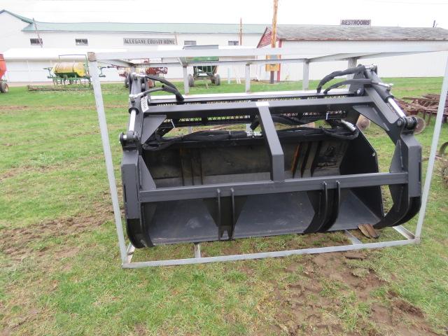 NEW 82" SKIDSTEER ATTACH GRAPPLE BUCKET HIGH