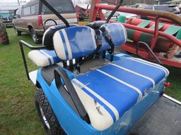 NEW BLUE GOLF CART, ELECTRIC, WITH CHARGER AND