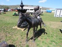 ALUMINUM HORSE STATUE - KIDS RIDING