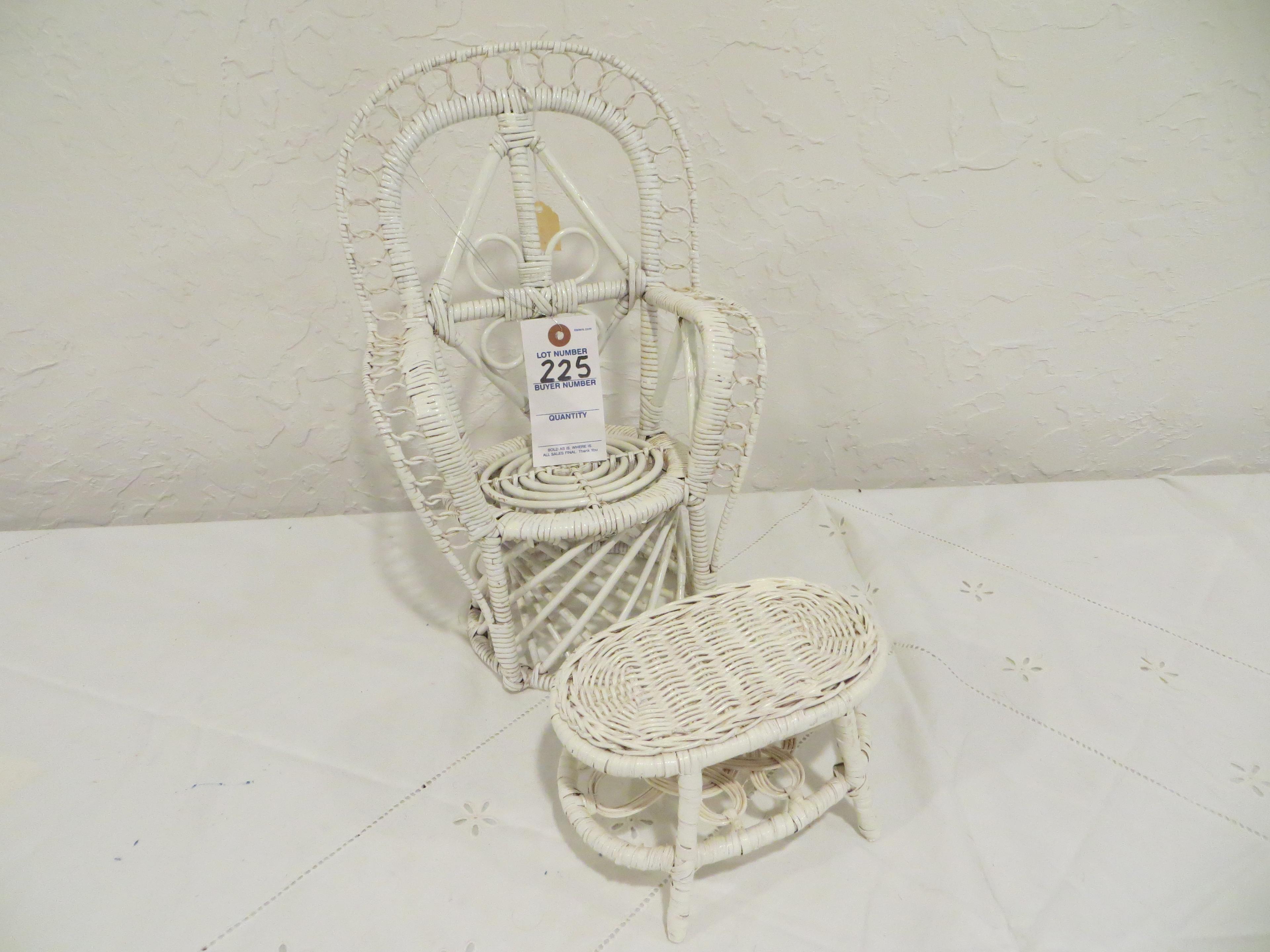 Wicker chair and ottoman