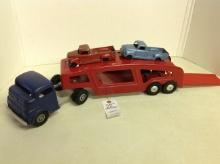 Structo Car Hauler w/2 cars, repaint