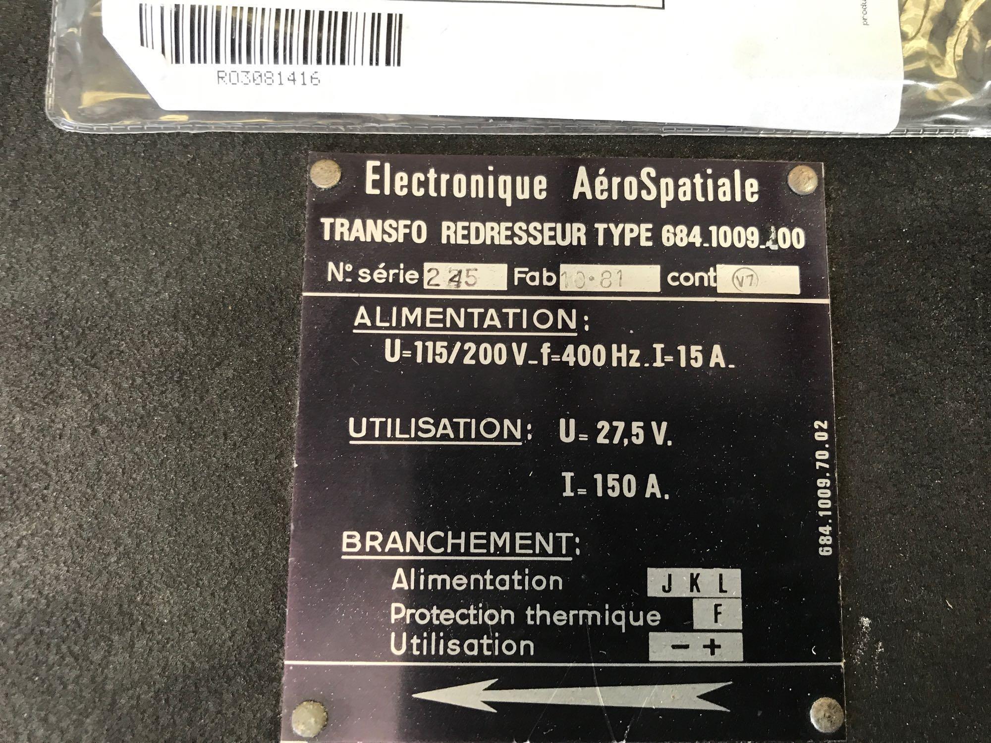 D.C. GENERATOR TRANSFORMER/RECTIFIERS 684-1009-200 (REMOVED/VARIOUS CONDITIONS)