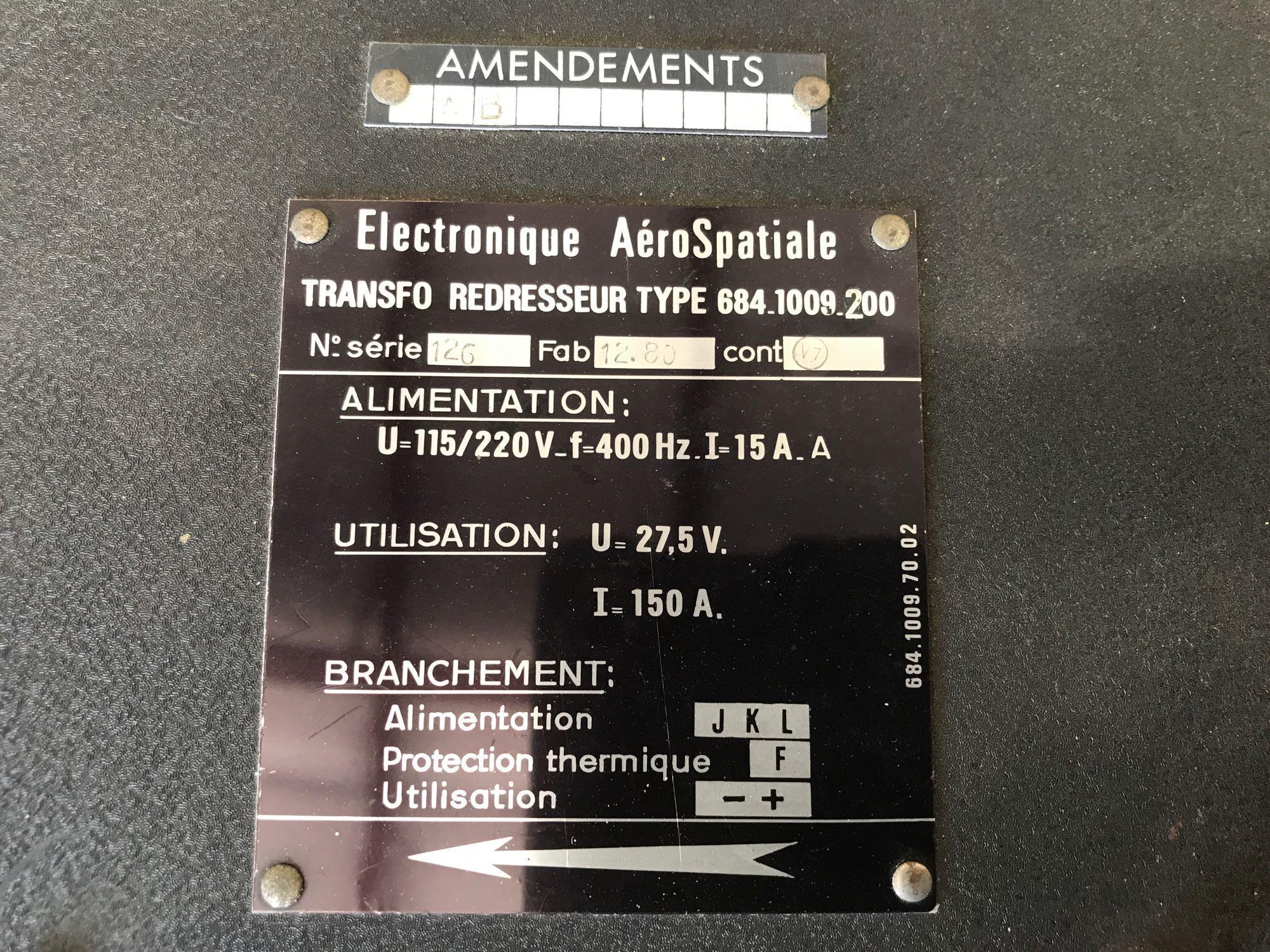 D.C. GENERATOR TRANSFORMER/RECTIFIERS 684-1009-200 (REMOVED/VARIOUS CONDITIONS)