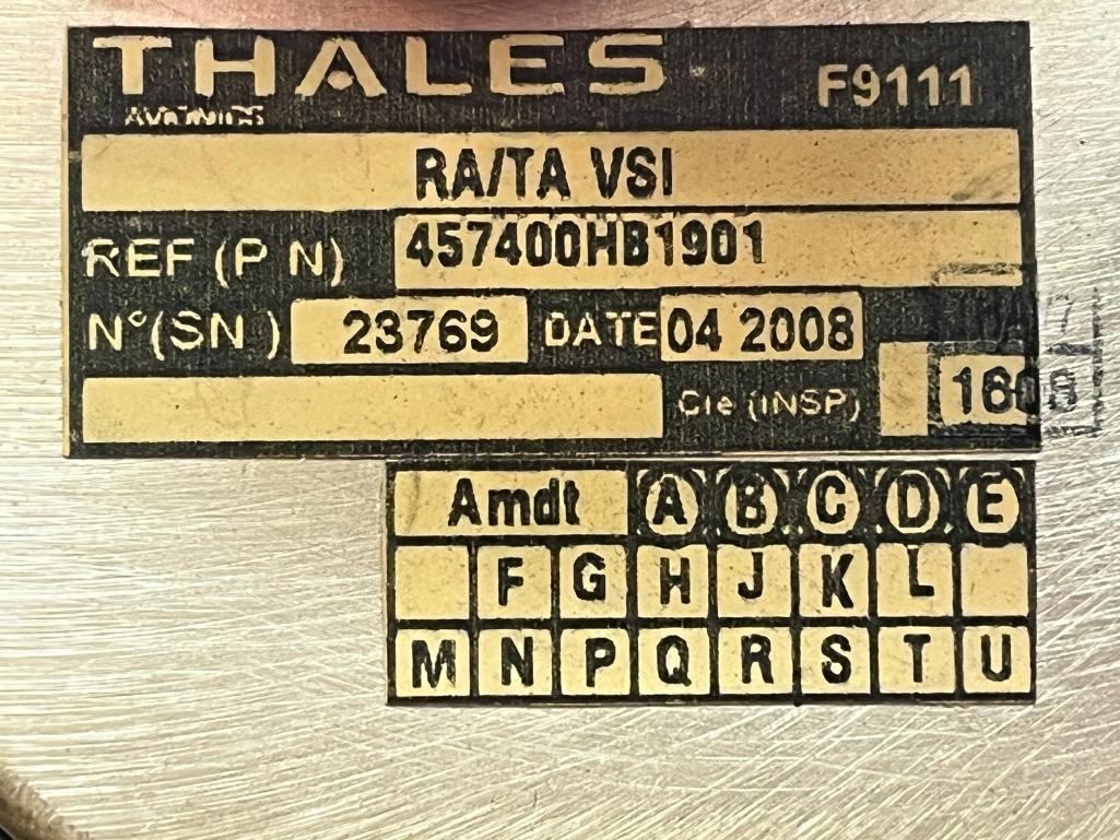 THALES RA/TA VERTICAL SPEED INDICATOR 457400HB1901 (INSPECTED/TESTED)