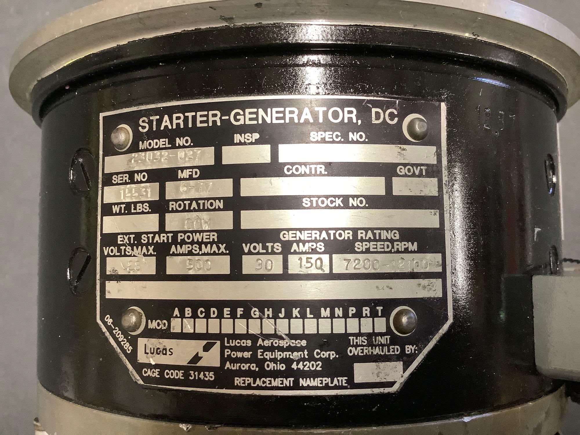 LUCAS STARTER GENERATOR 23032-027 OVERHAULED 2020