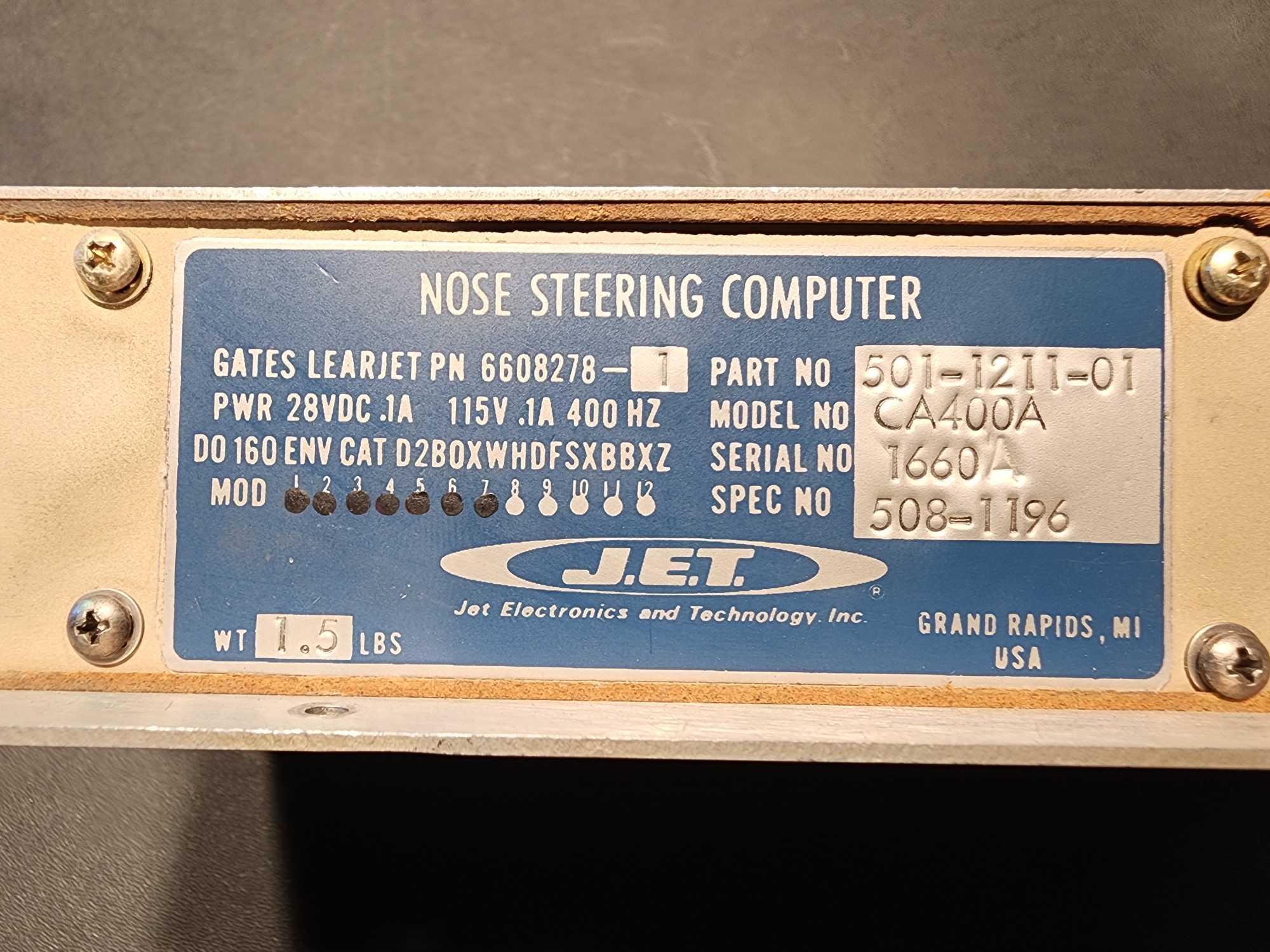 LEAR 40/60 SERIES NOSE STEERING COMPUTERS 6608278-1 ALT #501-1211-01 (BOTH NEED REPAIR) S/N 1029 &