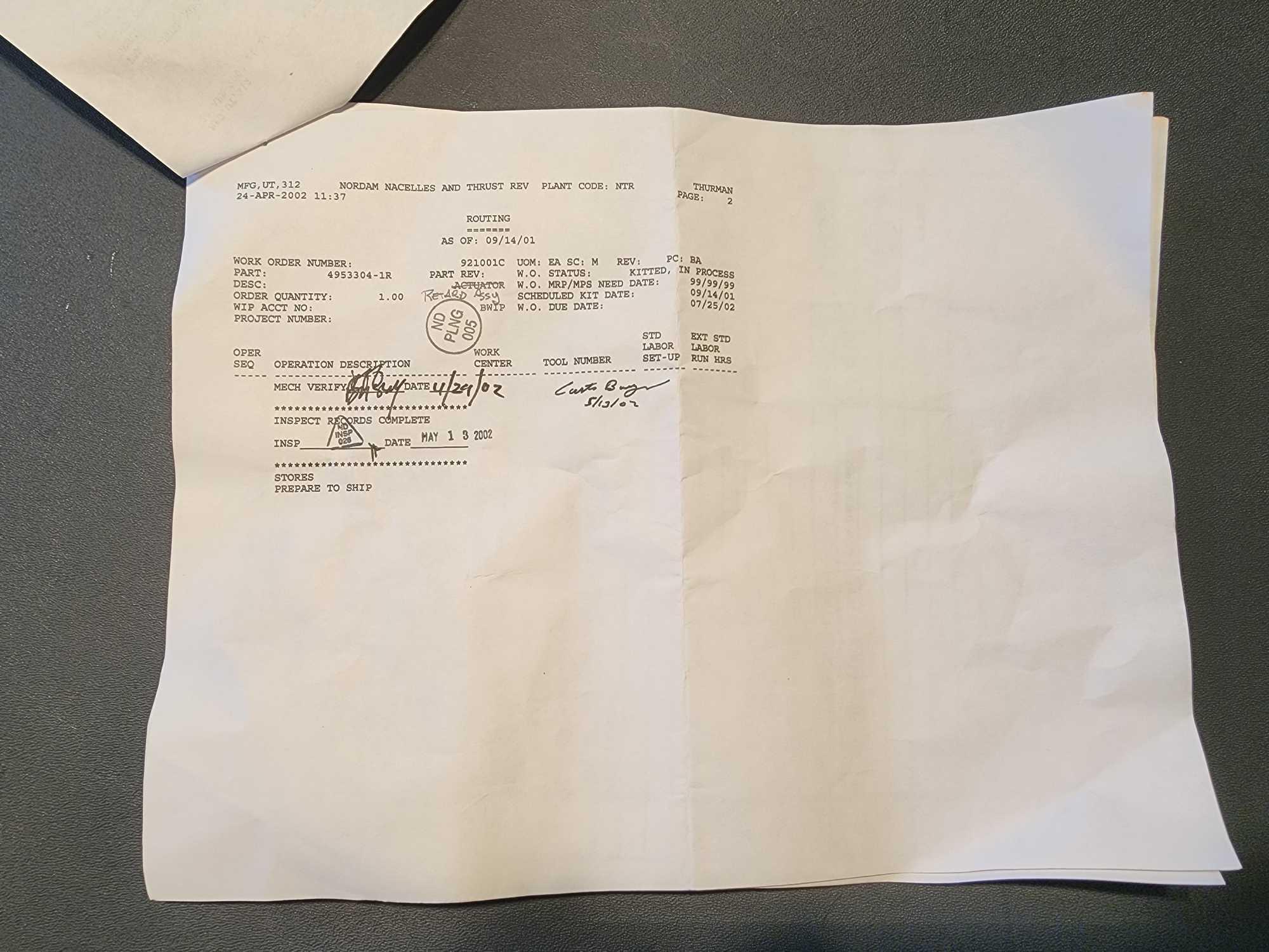 LEAR 30 SERIES RETARD ASSY 4953304-1 (REPAIRED BY NORDAM)