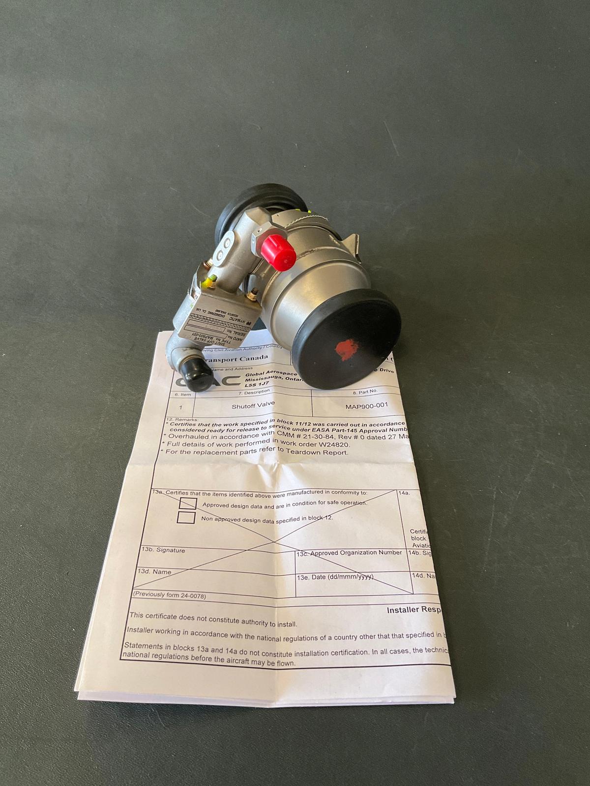 HYMATIC PNEUMATIC SHUT-OFF VALVE MAP900-001 (OVERHAULED 2019) S/N NK609