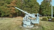 U.S. NAVY DUAL BARREL ANTI AIRCRAFT GUN/TURRET DEMILLED/FOR DISPLAY ONLY