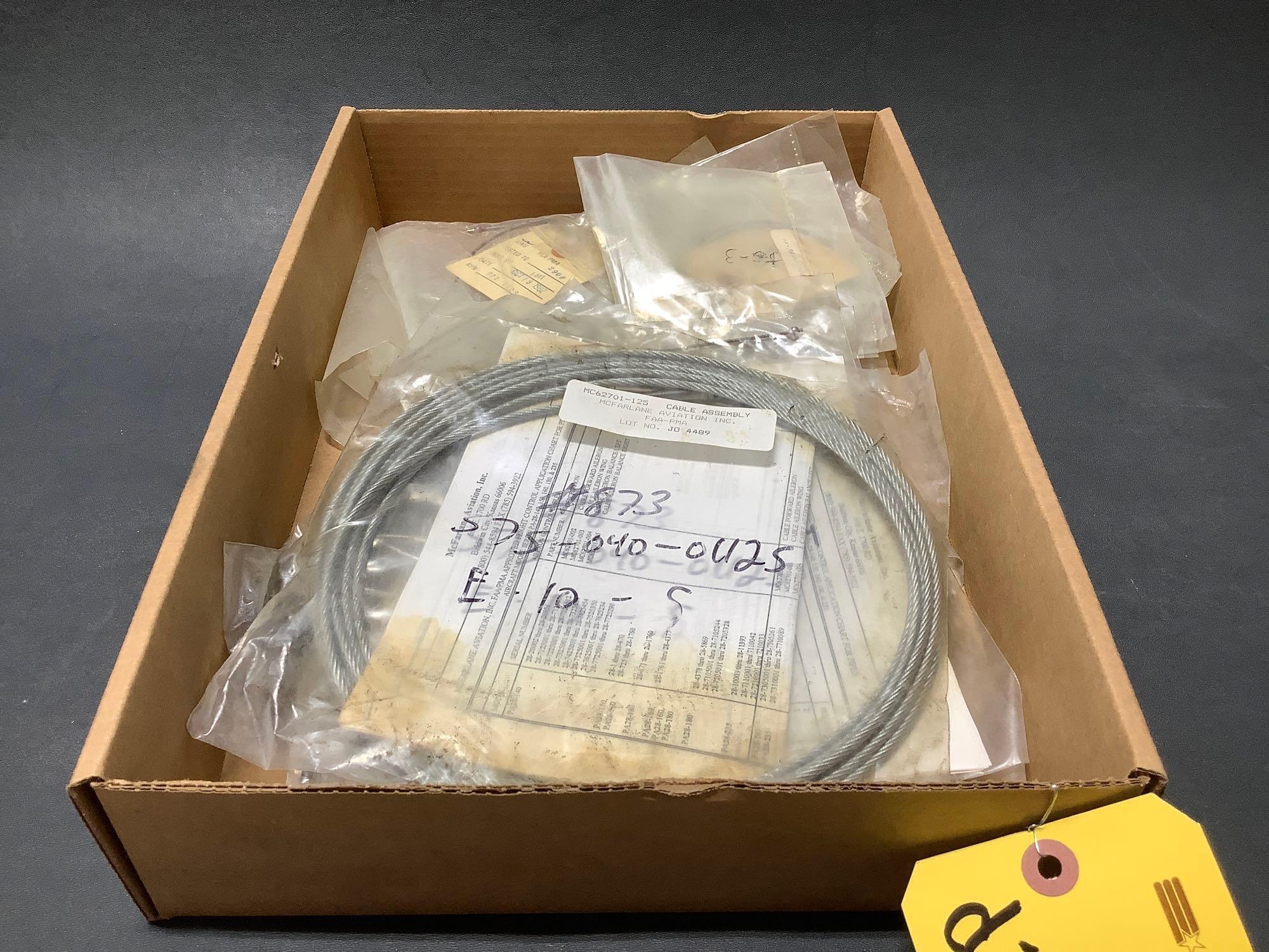 BOXES OF NEW PIPER CONTROL CABLES MC62701-125 -126, -069, AUTOPILOT CABLES & CONTROL COLUMN CHAIN