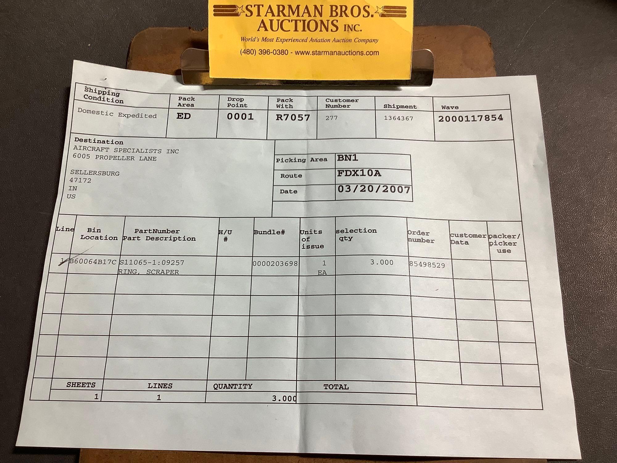 NEW BOMBARDIER RECEIVER/DRYER, SCRAPER RINGS, STATIC WICK, ROD END & EXPENDABLES 6600506-1,