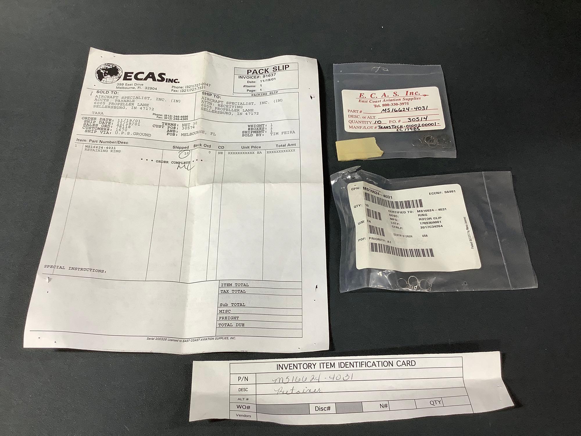 NEW BOMBARDIER RECEIVER/DRYER, SCRAPER RINGS, STATIC WICK, ROD END & EXPENDABLES 6600506-1,