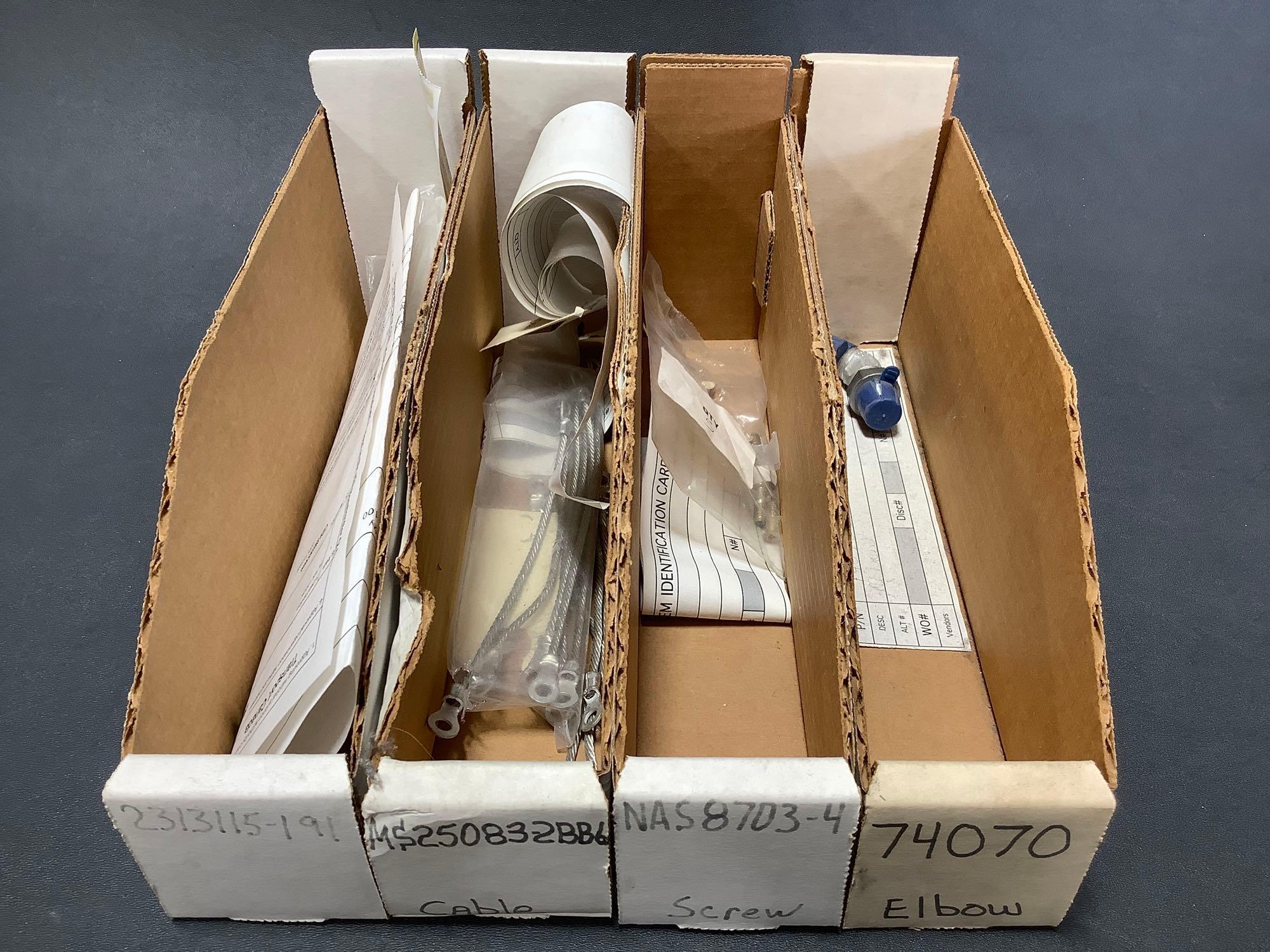 (LOT) 70 BOXES OF NEW LEARJET & HARDWARE EXPENDABLES