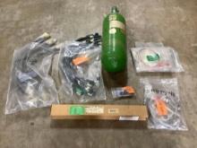 NEW OXYGEN HOSES ZH875-48, 101907-02, P22020-18, HYDRAFLOW LINES 45913-5-0240 FITTING & USED BOTTLE