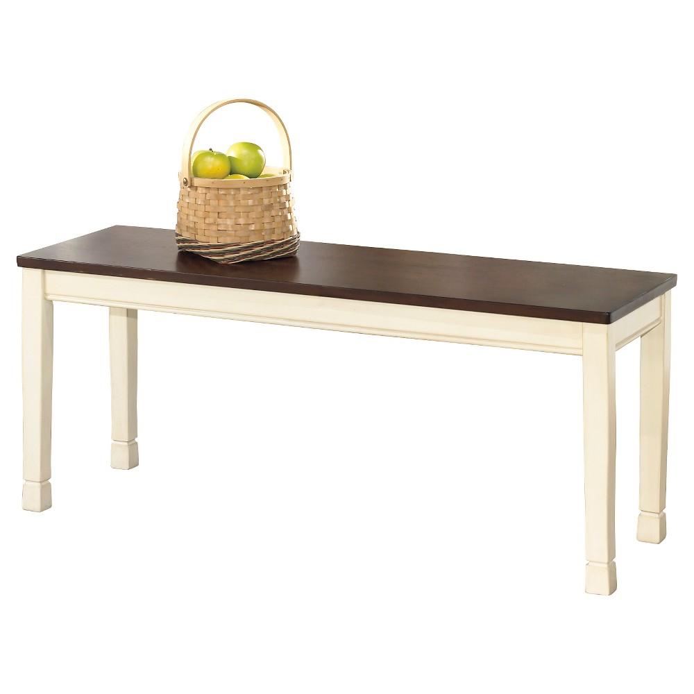 Whitesburg Large Dining Room Bench Ivory - Signature Design by Ashley, Brown White