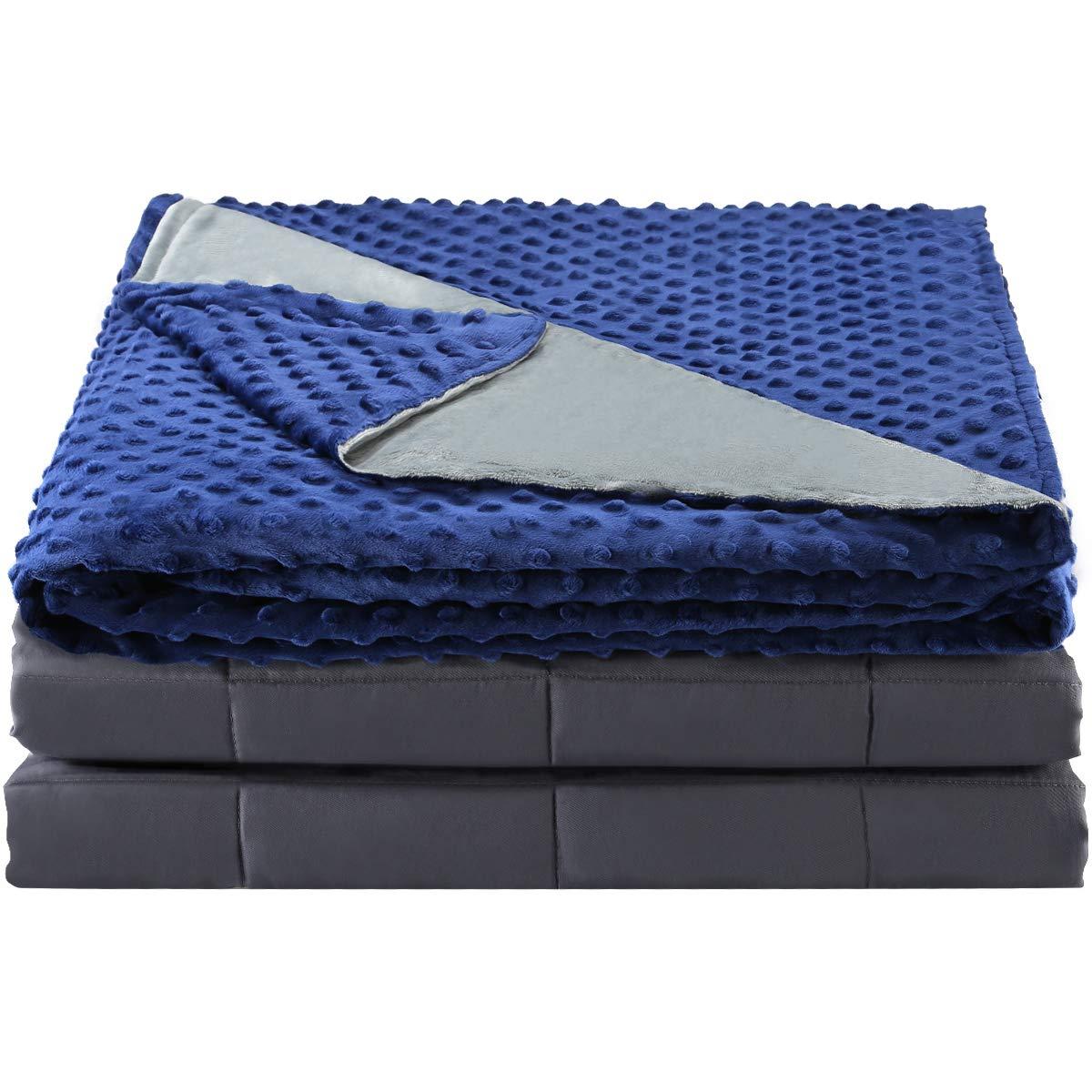TomCare Weighted Blanket & Removable Duvet Cover (48â€�x72â€�, 15lbs for 120-180lbs)