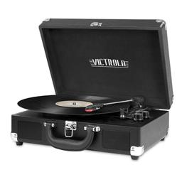 Victrola Vintage 3-Speed Bluetooth Suitcase Turntable with Speakers, Black