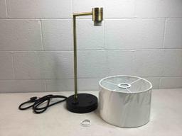 Modern Table Lamp with USB Port for Bedroom, Living Room, Study Desk, 23"H Gold Finish.