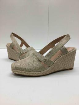 Penelopie Faux-Raffia Espadrille Wedges- (Size 8)