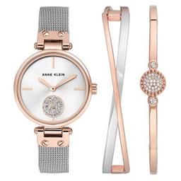 Anne Klein Crystal Accented Watch/Bracelet Set