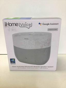 iHome Wireless Smart Speaker with Google Voice Assistant - White