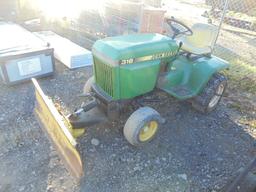 John Deere 316 Garden Tractor w/ Hydraulic Blade, Hydro, Chains, R&D