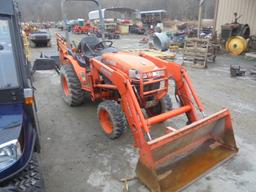 Kubota B2630 w/ LA403 Loader & Woods BH80X Subframe Backhoe, 4wd, Hydro, 13