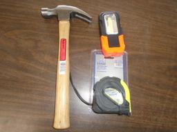 Hammer, Work Light, Tape Measure Bundle