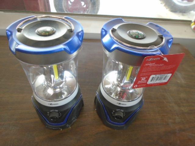 (2) Blue Battery Powered Camping Lanterns