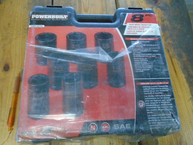 Powerbuilt 8 Pc Deep Impact Socket Set, 3/4" dr Metric