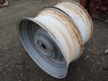 Pair Of 16x42 Rims On Agco 260KG Wheel Centers Part # 3615370M3, Looks TO F