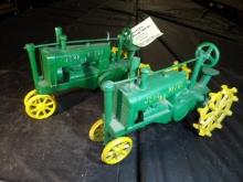 (2X) 1/16 John Deere Cast Iron Tractor, Steel Wheels, By The Piece X2