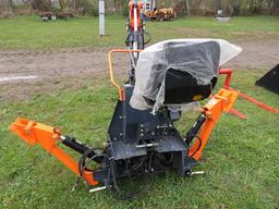 TMG-TBH84 3pt Backhoe Attachment w/ 12" Bucket, Uses On Set Of Hydraulic Re