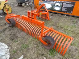 York RW 3pt Stonerake, Hydraulic Angle, Gauge Wheels, Very Nice, Close To 1