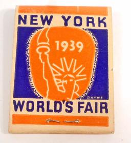 VINTAGE 1939 NEW YORK WORLDS FAIR SOUVENIR MATCHBOOK