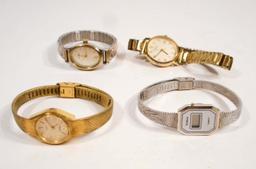 LOT OF 4 LADIES VINTAGE WRIST WATCHES