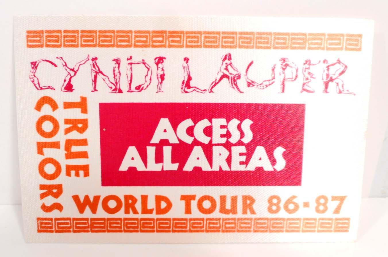 1986-87 CYNDI LAUPER TRUE COLORS TOUR BACKSTAGE PASS