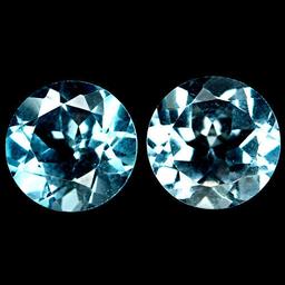 4.54 CT AAA NATURAL PAIR SKY BLUE BRAZIL TOPAZ ROUND