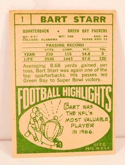 1968 TOPPS BART STARR #1 FOOTBALL CARD